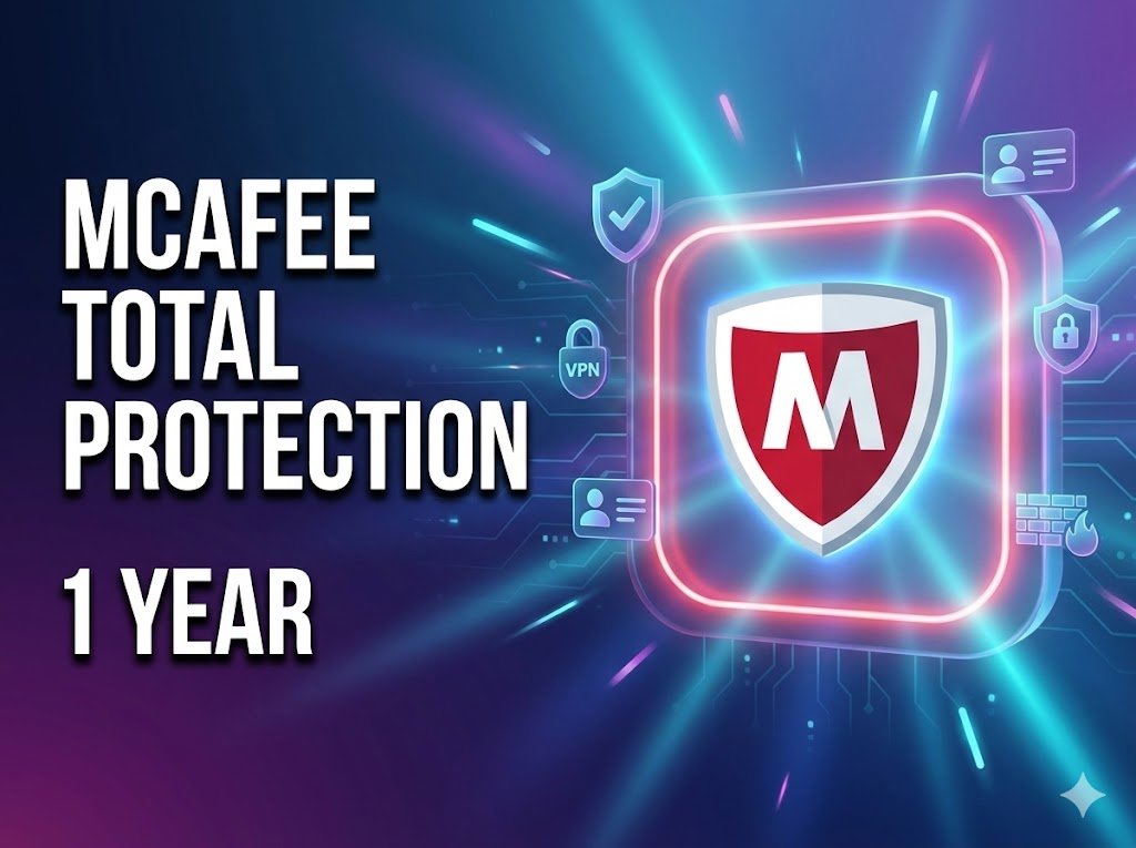 McAfee Total Protection – 1 Year Official Subscription (Personal Email Activation)